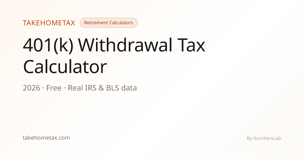 401(k) Withdrawal Tax Calculator 2026 — Tax, Penalty & Net