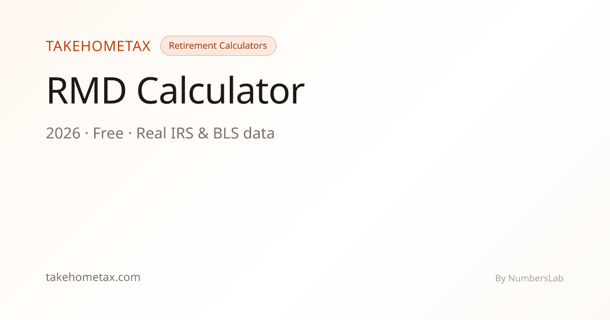 RMD Calculator 2026 — Required Minimum Distribution